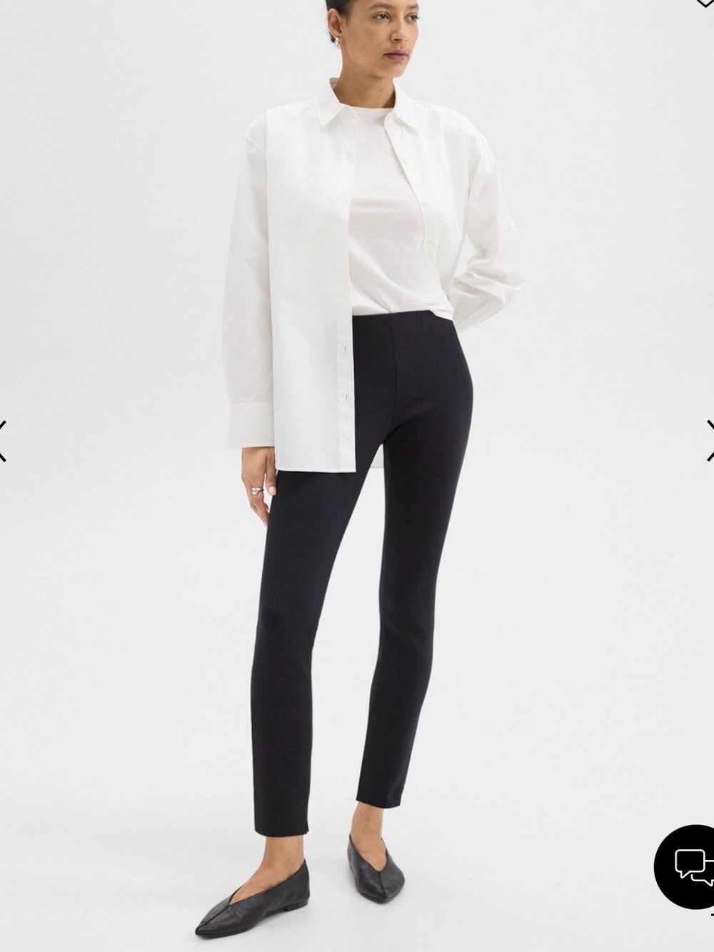 Theory Black Ankle-Length Slim Ponte Pants
